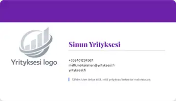 Yrityskortti – Yläpalkki – Yhtenäinen – Violetti