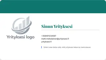 Yrityskortti – Yläpalkki – Yhtenäinen – Merensininen