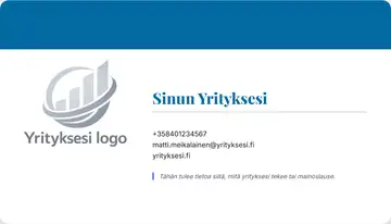 Yrityskortti – Yläpalkki – Yhtenäinen – Taivaansininen