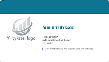 Yrityskortti – Yläpalkki – Yhtenäinen – Turkoosi