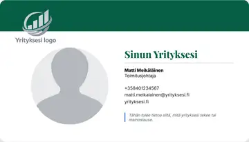Henkilökortti – Yläpalkki – Yhtenäinen – Vihreä