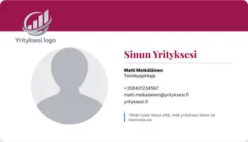 Henkilökortti – Yläpalkki – Yhtenäinen – Pinkki