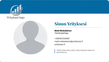 Henkilökortti – Yläpalkki – Yhtenäinen – Taivaansininen