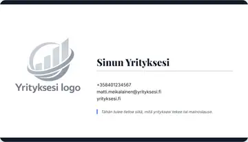 Yrityskortti – Ylä- ja alapalkki – Yhtenäinen – Musta