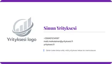 Yrityskortti – Ylä- ja alapalkki – Yhtenäinen – Violetti