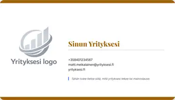 Yrityskortti – Ylä- ja alapalkki – Yhtenäinen – Keltainen