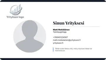 Henkilökortti – Ylä- ja alapalkki – Yhtenäinen – Musta