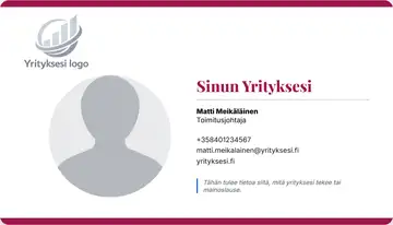 Henkilökortti – Ylä- ja alapalkki – Yhtenäinen – Pinkki