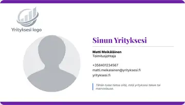 Henkilökortti – Ylä- ja alapalkki – Yhtenäinen – Violetti